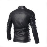 Mens Real Black Fashion Leather Jacket For Motorcycle Biker - Image 3