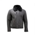 Real Shearling Sheepskin Fur Flying B3 Leather Bomber Jacket