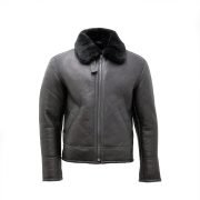 Real Shearling Sheepskin Fur Flying B3 Leather Bomber Jacket