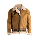 Men Brown B3 Shearling Leather Jacket