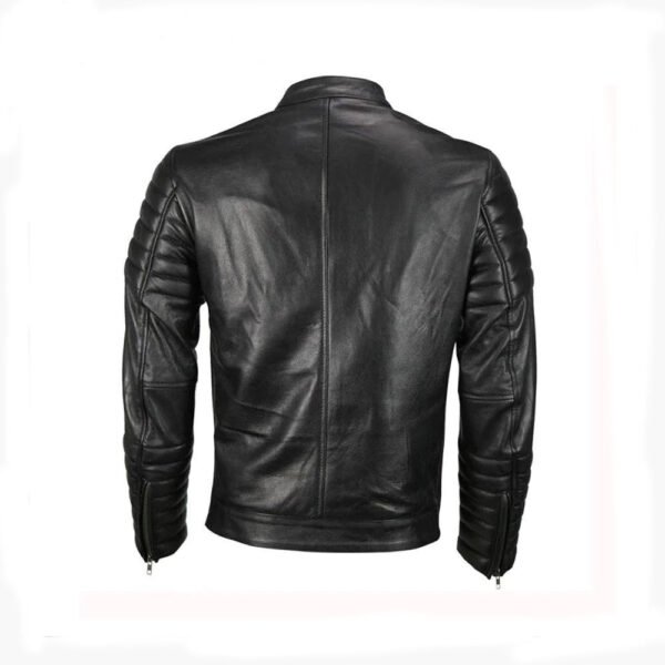 Men’s Moto Snap Collar Biker Fashion Leather jacket