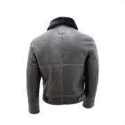 Real Shearling Sheepskin Fur Flying B3 Leather Bomber Jacket - Image 2