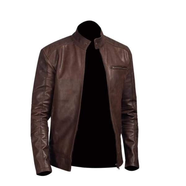 chocolate brown leather jacket
