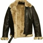 Men’s RAF B3 Aviator Real Leather Sheep Skin Bomber Jacket Coat