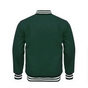 Men's Full Green Casual Pilot Varsity Jacket With White Strips - Image 3