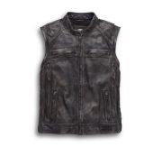 Harley Davidson Men Dauntless Convertible 2 in 1 Genuine Cow Leather Jacket - Image 4