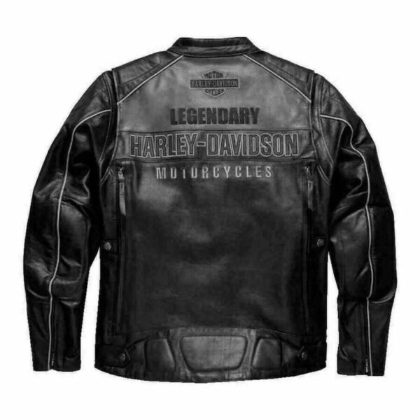 Motorbike Harley Davidson VOTARY Black Gray Leather Jacket for Men Motocollection