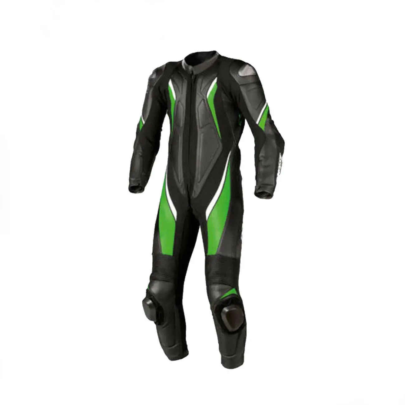 Kawasaki Motorbike Leather MotoGP Racing Suit - Black And Green - Image 1