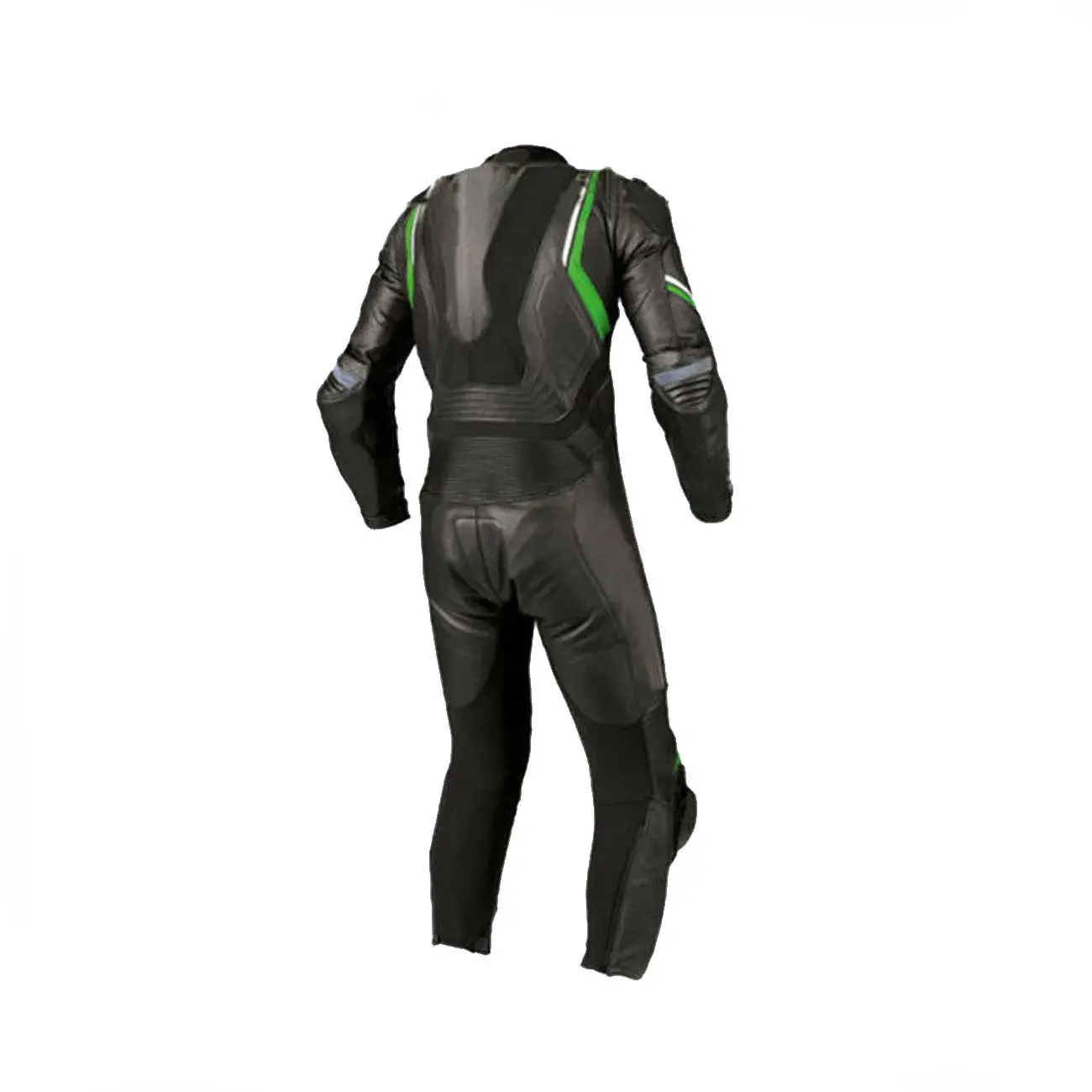Kawasaki Motorbike Leather MotoGP Racing Suit - Black And Green - Image 3