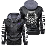 Buffalo Bills Broddie Vintage Leather Jacket With Hood