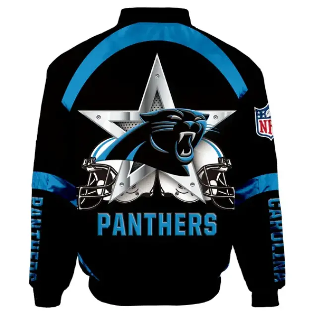 Calhoun Carolina Panthers Player Running Black Bomber Jacket
