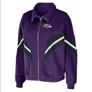 Baltimore Ravens Purple Yarn Dye Stripe Bomber Jacket