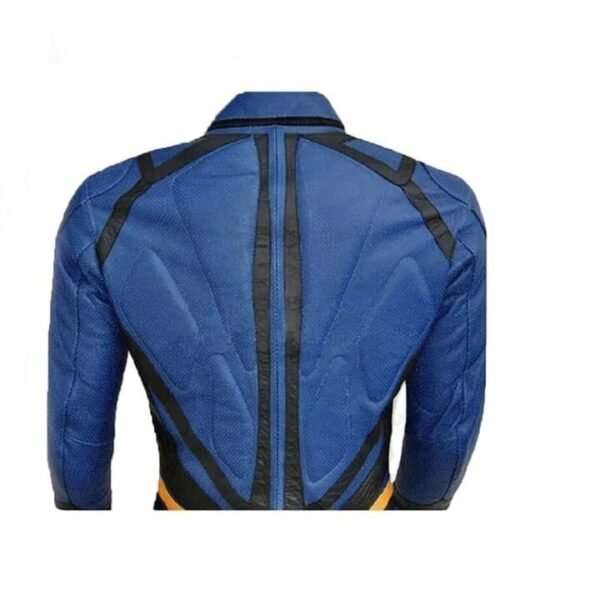 Superman Real Leather Motorcycle Jacket Blue and Red