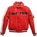 Stars & Stripes Iconic Americana Avirex Red Leather Jacket