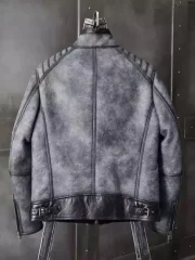 Christopher Padded Shoulders Shearling Leather Jacket - Image 2