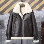 Stephen Dark Coffee Brown SF Shearling Jacket