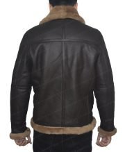 Luke-SF Aviator Dark Brown Sheepskin Leather Jacket - Image 5