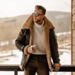 Matthew Belted Cuffs Shearling Leather Jacket