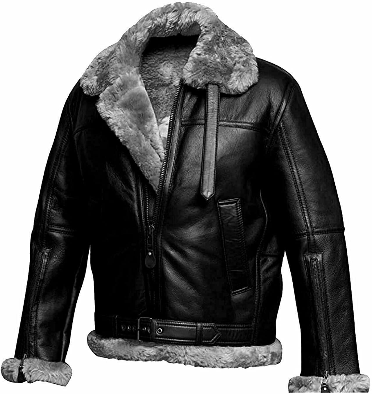 Mens-RAF-Aviator-B3-Bomber-Black-Jacket-Front-Image-1.jpg Carl RAF Aviator SF Bomber Black Jacket - Image 5