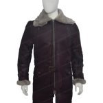 Allen RAF B16 Bomber Long Sheepskin Leather Trench Coat