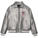 Avirex Pewter Metallic Icon Leather Jacket