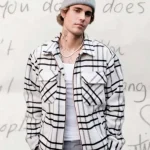 Justin Bieber Black and White Checkered Jacket