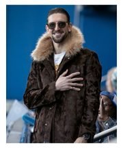Ted Lasso S03 Maximilian Osinski Brown Fur Coat