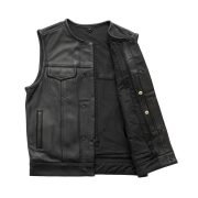 Highside Men's Motorcycle Leather Vest Classic and Durable