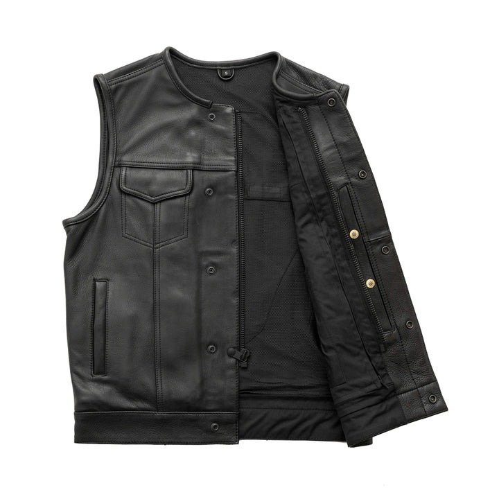 highside-mens-motorcycle-leather (1) Highside Men's Motorcycle Leather Vest Classic and Durable
