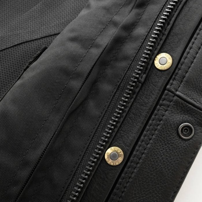 Highside Men's Motorcycle Leather Vest Classic and Durable