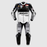 Andrea Dovizioso Ducati MotoGP Motorcycle Black Leather Suit