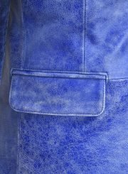Artistic Blue Leather Suit – A Masterpiece of Style and Sophistication