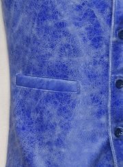 Artistic Blue Leather Suit – A Masterpiece of Style and Sophistication