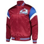 Men's Colorado Avalanche Burgundy Satin Jacket – Mitchell & Ness Midweight Full-Snap