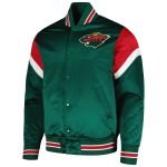 Men's Green Minnesota Wild Satin Jacket – Mitchell & Ness Midweight Full-Snap