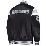 Men's Starter Black Las Vegas Raiders Satin Full-Snap Varsity Jacket
