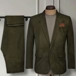 Olive Green Suede Leather Suit – Unleash Refined Rebellion