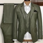 Pure Leather Basicallo Green Suit – Bold & Enigmatic Style