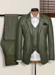 Pure Leather Basicallo Green Suit – Bold & Enigmatic Style