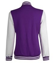 Purple & White Women's Varsity Baseball Jacket – Timeless Letterman Style