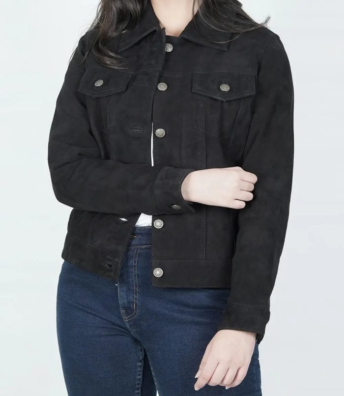 Women's Black Suede Trucker Jacket for Every Occasion