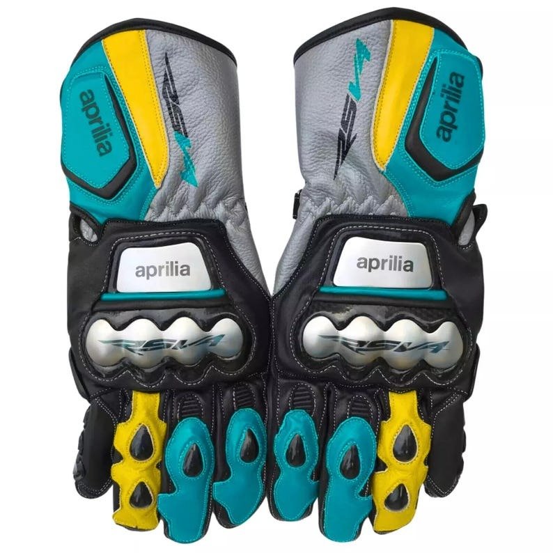 Aprilia RSV4 MotoGP Motorcycle Gloves – Premium Leather Racing Gear
