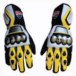 Ducati Corse Motorcycle Racing Leather Gloves – Carbon Fiber Durable & Secure