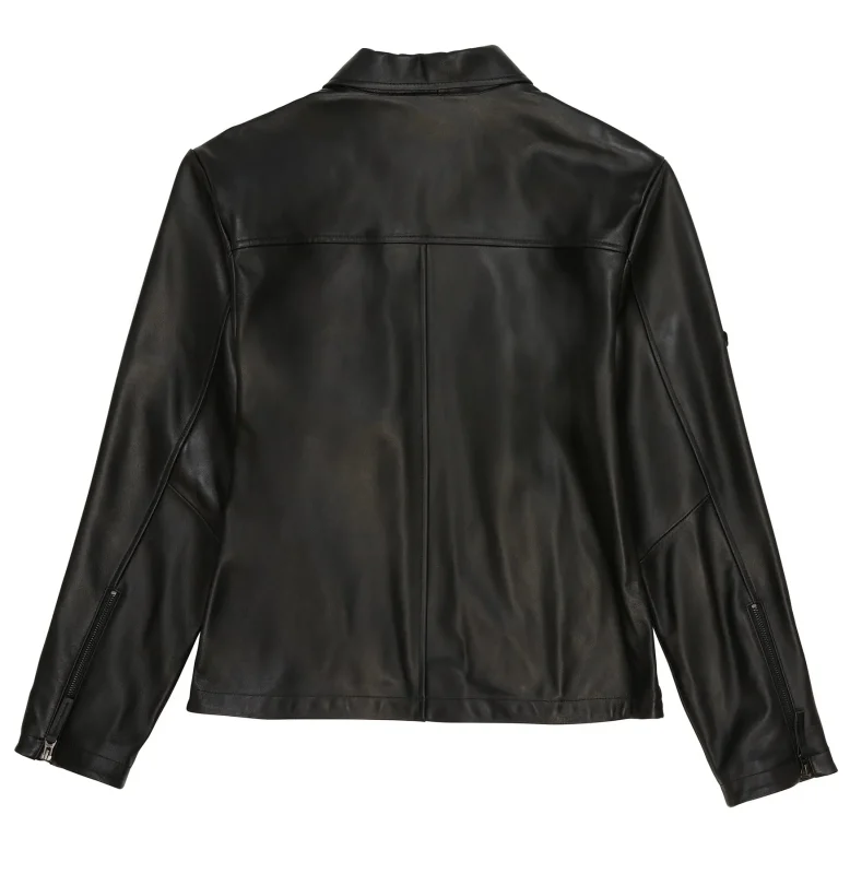 Men's Avirex Long Sleeve Leather Shirt - Back