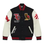 OVO X Toronto Raptors Black / Cream Wool & Leather Varsity Jacket