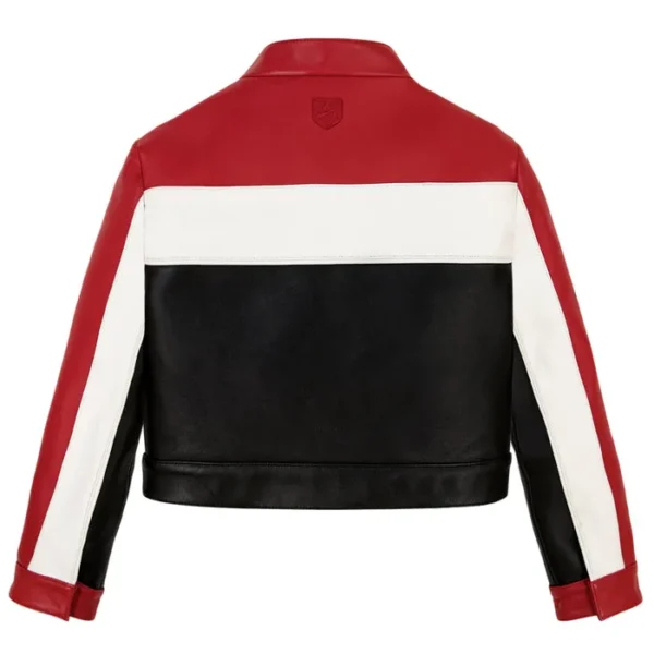 Women's Avirex CROPPED COLORBLOCK MOTO JACKET - Back