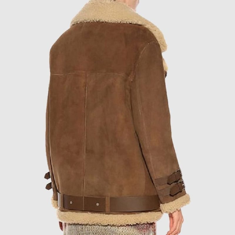 Women’s Brown Suede Shearling Jacket