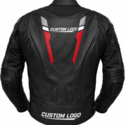 Men’s Black Motorcycle Racing Jacket with CE Protective Armor - Image 2