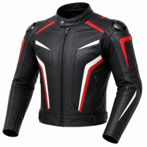 Men’s Genuine Leather Motorcycle Racing Jacket