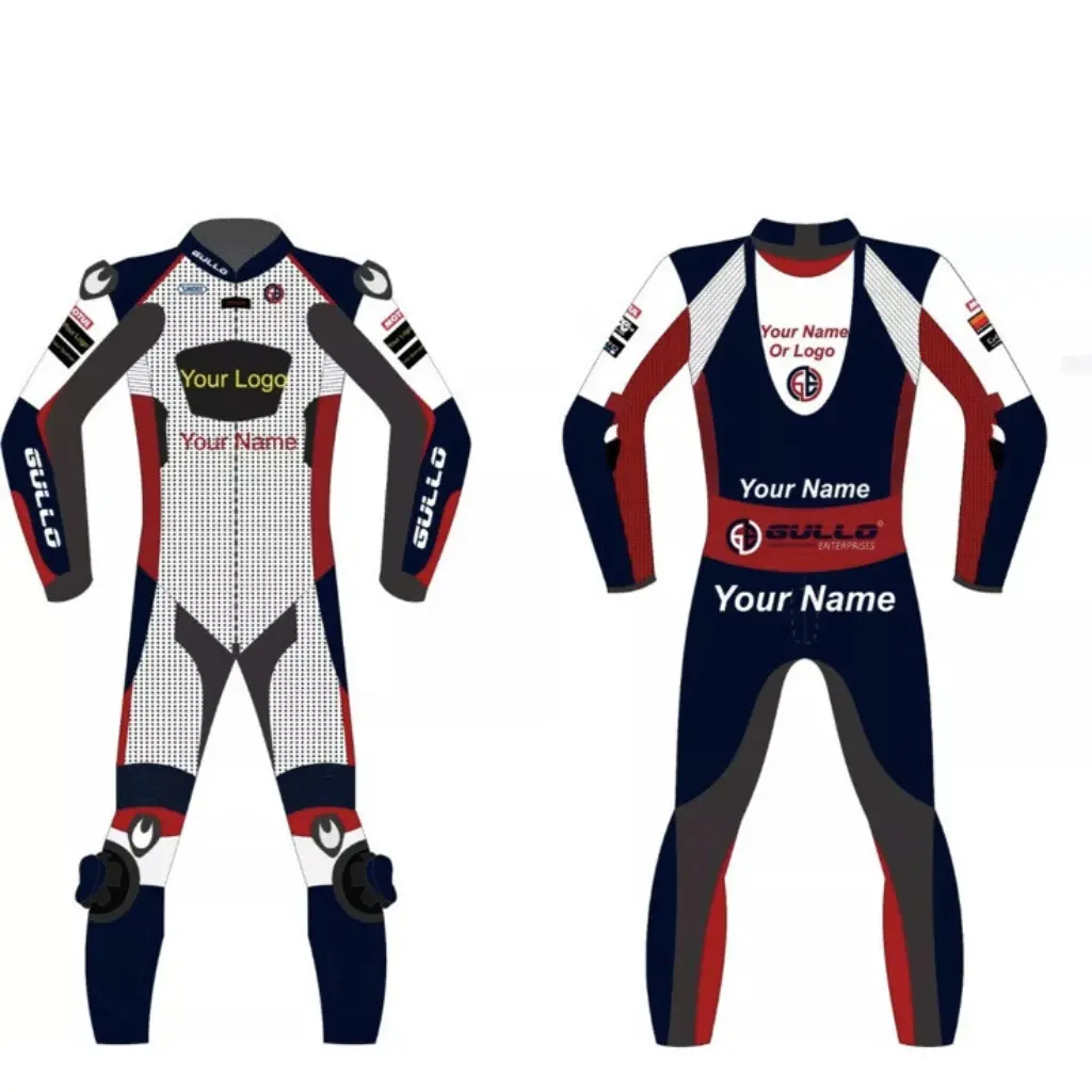 Custom Leather Motorcycle Racing Suits with Logo & Protection Custom Leather Motorcycle Racing Suits with Logo & Protection